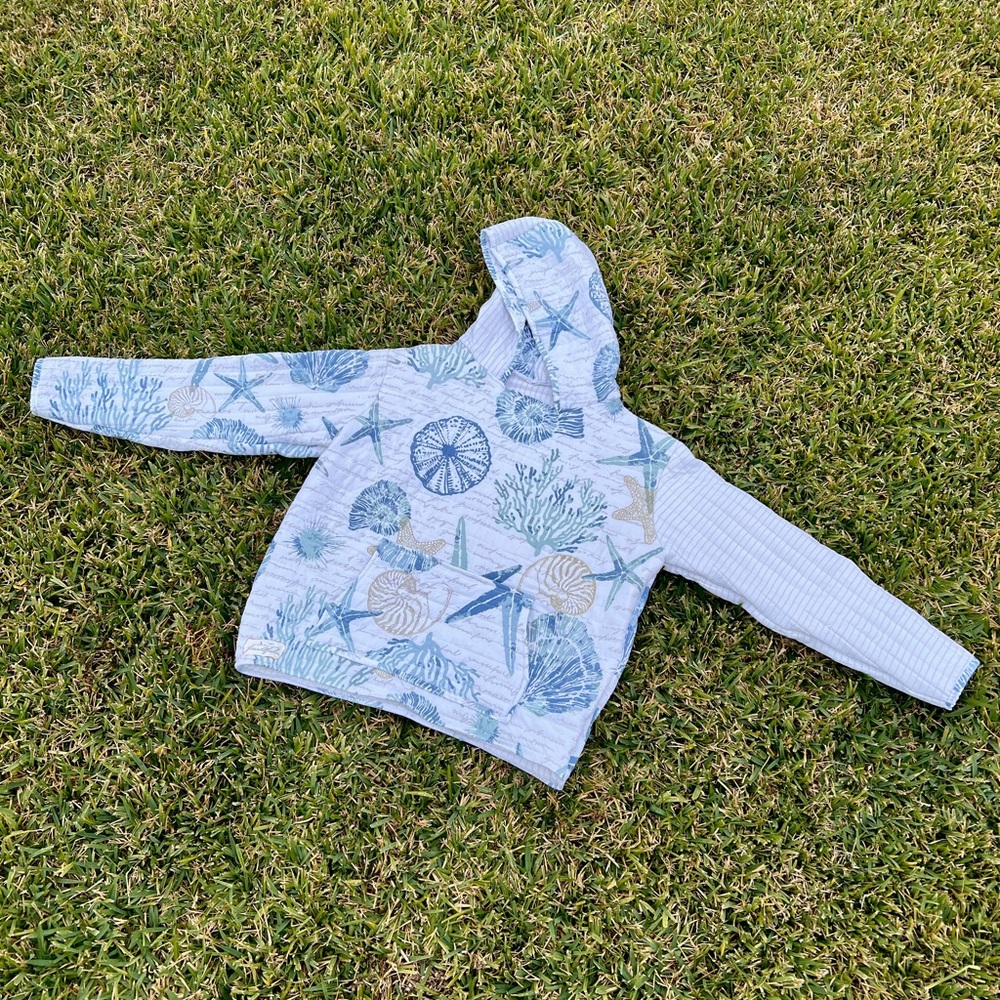 Handmade Quilted Seashell Hoodie Size S/M